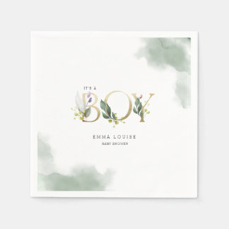 Greenery Eucalyptus Het is een Baby shower van een Servet