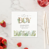 Greenery Eucalyptus Het is een Jongen Baby shower  Servet (Insitu)