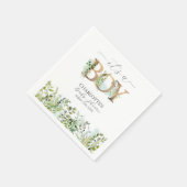 Greenery Eucalyptus Het is een Jongen Baby shower  Servet (Hoek)