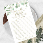 Greenery Eucalyptus Hoe goed ken je de bruid? Flyer<br><div class="desc">Greenery Eucalyptus Hoe goed ken je de Bride Flyer?</div>