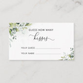 Greenery eucalyptus hoeveel kisses bridal game informatiekaartje (Voorkant)