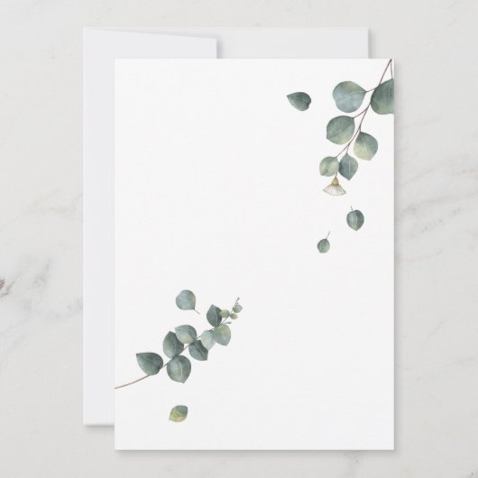 Greenery Eucalyptus Honeymoon Douche Uitnodiging (Achterkant)