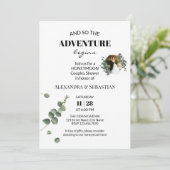 Greenery Eucalyptus Honeymoon Douche Uitnodiging (Staand voorkant)