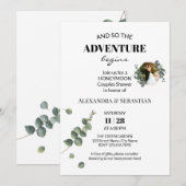 Greenery Eucalyptus Honeymoon Douche Uitnodiging (Voorkant / Achterkant)