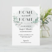 Greenery Eucalyptus Housewarming Party Kaart (Staand voorkant)