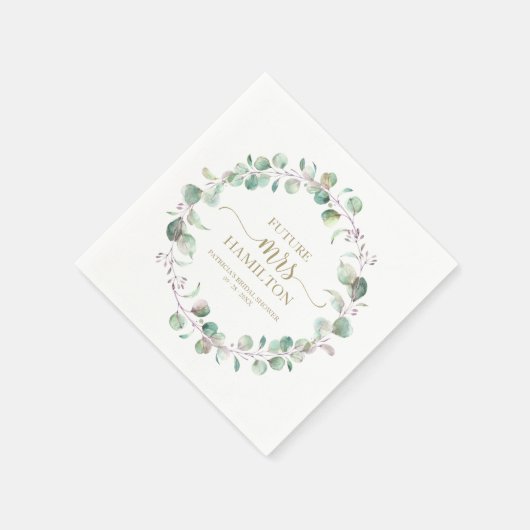 Greenery Eucalyptus krans Vrijgezellenfeest servet (Hoek)