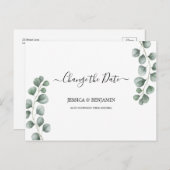 Greenery Eucalyptus laat script wijzigen van datum Briefkaart (Voorkant / Achterkant)