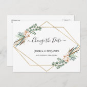 Greenery Eucalyptus laat script wijzigen van datum Briefkaart (Voorkant / Achterkant)