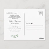 Greenery Eucalyptus laat script wijzigen van datum Briefkaart (Achterkant)