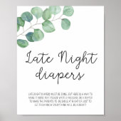Greenery Eucalyptus - Late Night Diapers Poster (Voorkant)