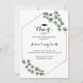 Greenery Eucalyptus Leaf Lijst Foto Afstuderen Kaart (Voorkant)