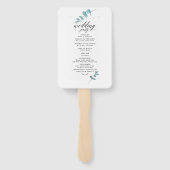 Greenery Eucalyptus Leaf Simple Wedding Program Handwaaier (Achterkant)