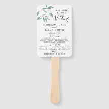 Greenery Eucalyptus Leaf Simple Wedding Program