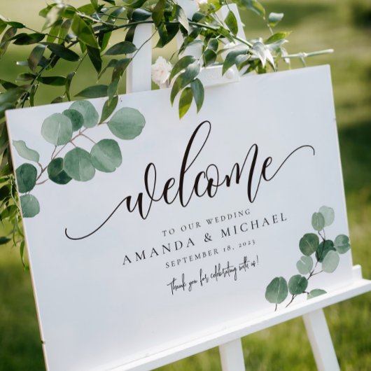 Greenery Eucalyptus Leaf Welcome SIgn Poster