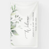 Greenery, Eucalyptus Leaves, Baby shower Welcome Spandoek (Verticaal)