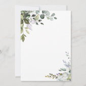 Greenery Eucalyptus Leaves Baptism Invitation Kaart (Achterkant)