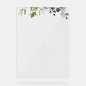 Greenery, Eucalyptus Leaves, Baptism Seating Chart Acryl Bord (Voorkant)