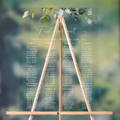 Greenery, Eucalyptus Leaves, Baptism Seating Chart Acryl Bord (Neutraal)