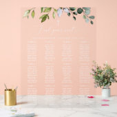 Greenery, Eucalyptus Leaves, Baptism Seating Chart Acryl Bord (Huwelijk)