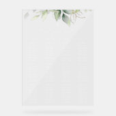 Greenery, Eucalyptus Leaves, Baptism Seating Chart Acryl Bord (Voorkant)