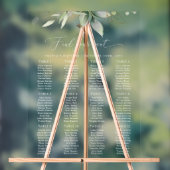 Greenery, Eucalyptus Leaves, Baptism Seating Chart Acryl Bord (Neutraal)