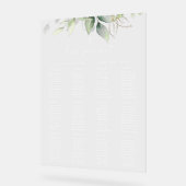 Greenery, Eucalyptus Leaves, Baptism Seating Chart Acryl Bord (Hoek)