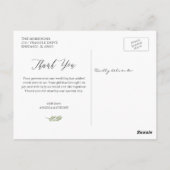 Greenery Eucalyptus Leaves Bedankt Briefkaart (Achterkant)