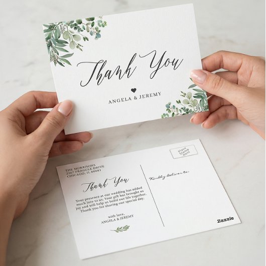 Greenery Eucalyptus Leaves Bedankt Briefkaart