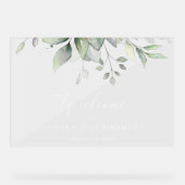 Greenery, Eucalyptus Leaves, Birthday Welcome Acryl Bord (Voorkant)