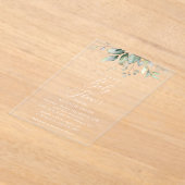 Greenery, Eucalyptus Leaves, Boho, Baby shower Acryl Uitnodigingen (Laagn)
