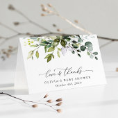 Greenery, Eucalyptus Leaves, Boho, Baby shower Bedankkaart