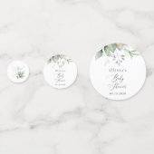 Greenery, Eucalyptus Leaves, Boho, Baby shower Confetti (Achterkanten)
