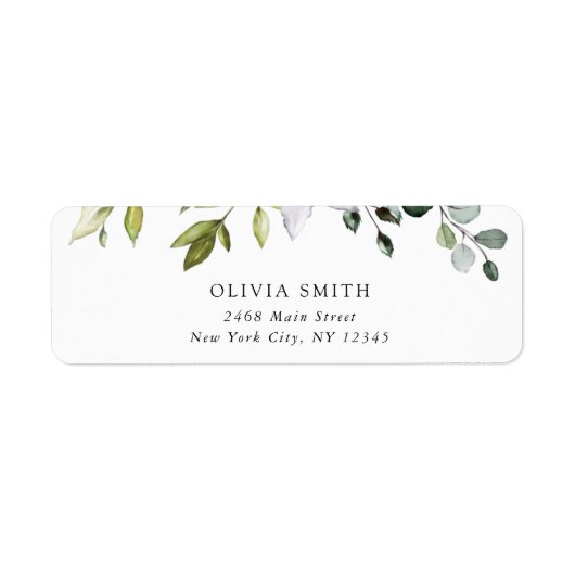 Greenery, Eucalyptus Leaves, Boho, Baby shower Etiket (Voorkant)