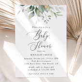 Greenery, Eucalyptus Leaves, Boho, Baby shower Kaart