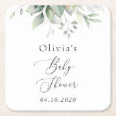 Greenery, Eucalyptus Leaves, Boho, Baby shower Kartonnen Onderzetters (Voorkant)