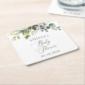 Greenery, Eucalyptus Leaves, Boho, Baby shower Kartonnen Onderzetters (Schuin)