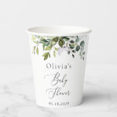 Greenery, Eucalyptus Leaves, Boho, Baby shower Papieren Bekers (Achterkant)