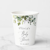 Greenery, Eucalyptus Leaves, Boho, Baby shower Papieren Bekers (Voorkant)