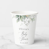 Greenery, Eucalyptus Leaves, Boho, Baby shower Papieren Bekers (Voorkant)