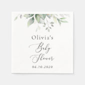 Greenery, Eucalyptus Leaves, Boho, Baby shower Servet (Voorkant)