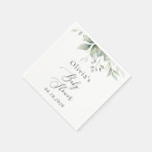 Greenery, Eucalyptus Leaves, Boho, Baby shower Servet (Hoek)