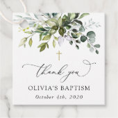Greenery, Eucalyptus Leaves, Boho, Baptism Bedankjes Labels (Voorkant)
