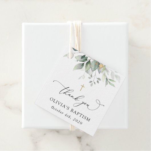Greenery, Eucalyptus Leaves, Boho, Baptism Bedankjes Labels (In situ)