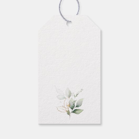Greenery, Eucalyptus Leaves, Boho, Baptism Cadeaulabel (Achterkant)