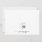 Greenery, Eucalyptus Leaves, Boho, Baptism Kaart (Achterkant)