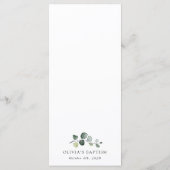 Greenery, Eucalyptus Leaves, Boho, Baptism Menu (Achterkant)