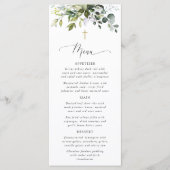 Greenery, Eucalyptus Leaves, Boho, Baptism Menu (Voorkant)