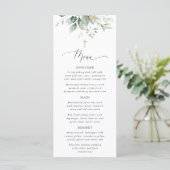 Greenery, Eucalyptus Leaves, Boho, Baptism Menu (Staand voorkant)