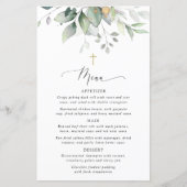 Greenery, Eucalyptus Leaves, Boho, Baptism Menu (Voorkant)