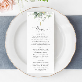 Greenery, Eucalyptus Leaves, Boho, Baptism Menu